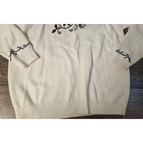 Alfred Dunner Vintage Floral Embroidered Sweater L - Picture 5 of 7